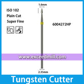 6004272HP-Plain Cut Super Fine Dental Laboratory Tungsten Carbide Cutter 2.35mm Shank